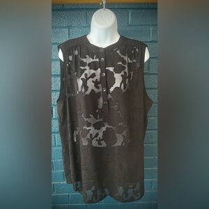 Sheer Black Sleeveless Blouse